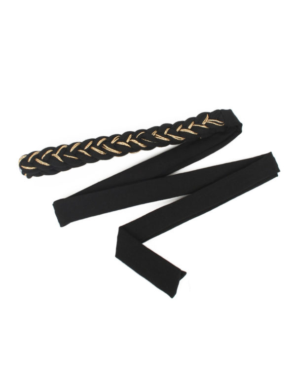 Black and Gold Braided Headband/Belt