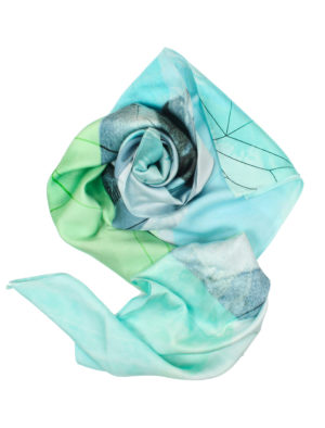 Turquoise Multi-Patterned Lily Wrap