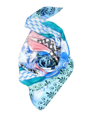 Hues of Blue Multi-Patterned Lily Wrap