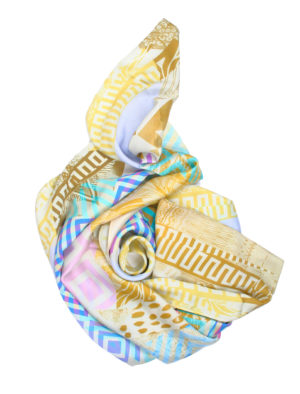 Yellow Multi-Patterned Lily Wrap