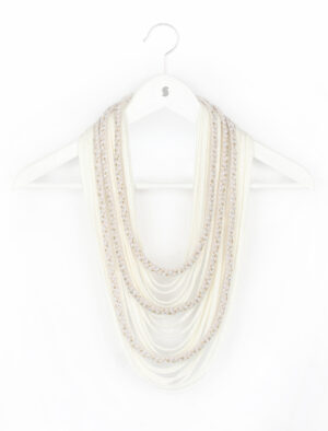 White Braided Scarf-lace