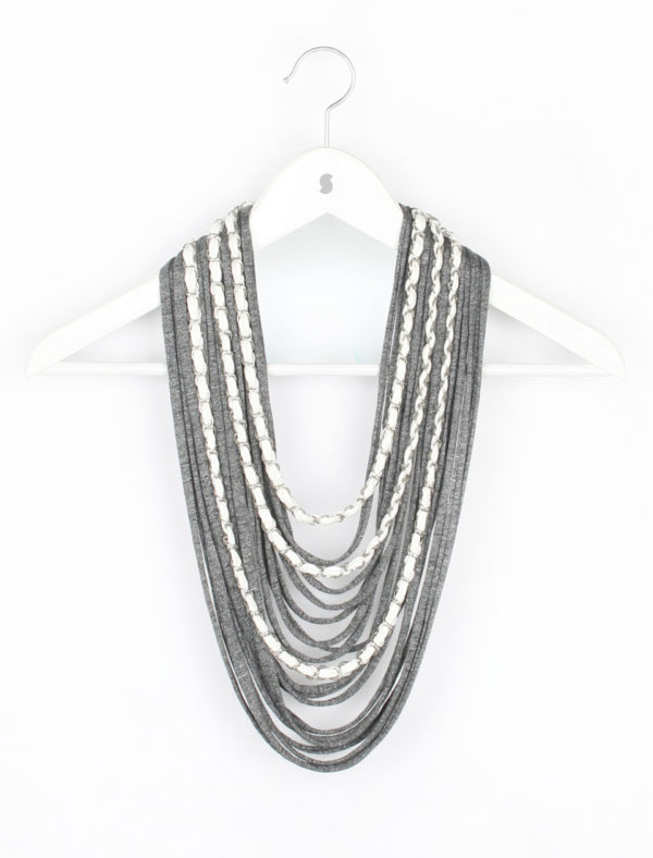 Dark Gray with Silver Accent Scarf-lace