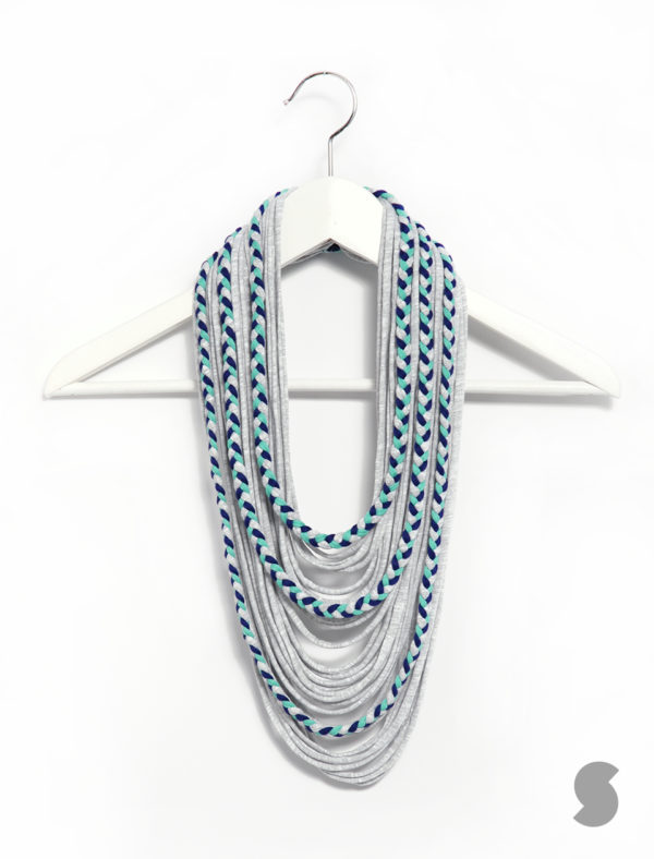 Gray Braided Scarf-Lace