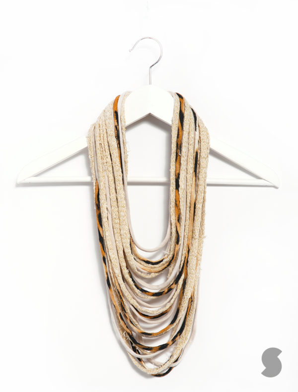 Gold Animal Print Scarf-Lace