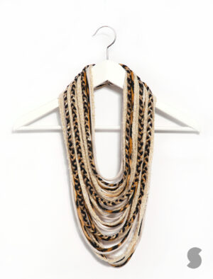 Animal Print Braided Scarf-Lace